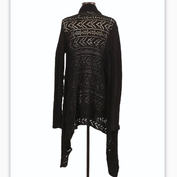 Moda International Long Black Knit Cardigan - Picture 2 of 12